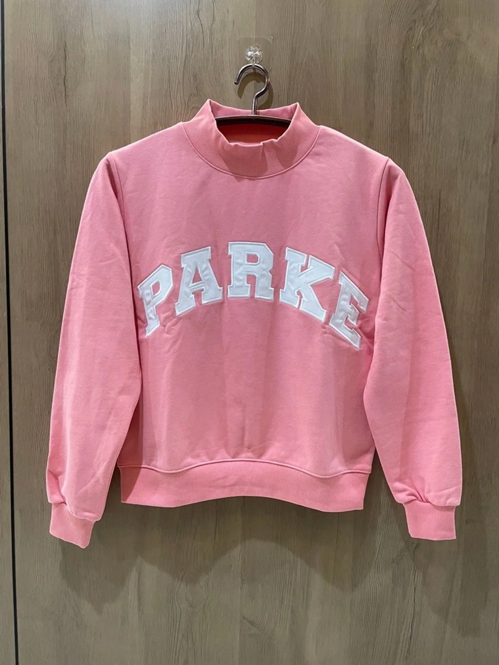 Parke Women's Pink Cowl-Neck Sweatshirt with Logo Embroidery